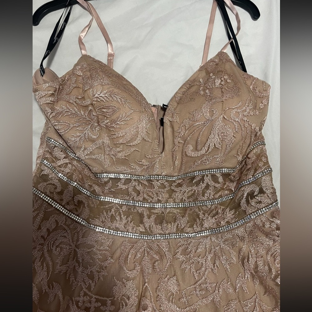 Rose Gold Pink Long Dress with Slit from Windsor